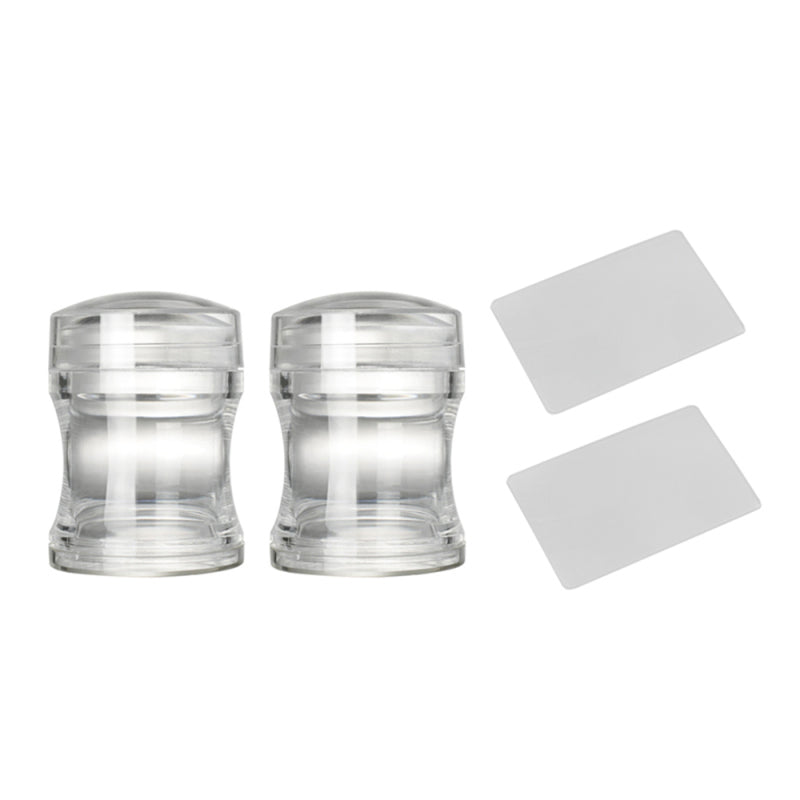 2pcs/set Clear Silicone Jelly Nail Art Stamper & Scraper Plate Stamping SEG