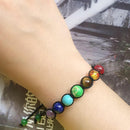 Supernatural Chakra Yoga Bracelet Healing Balance Lava Reiki Stones Bra YYQ