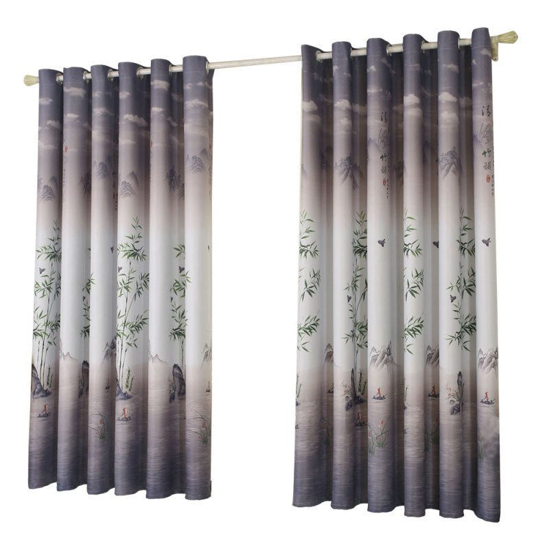 1*2M Green breeze bamboo Floral printed bedroom living room Window curta OLT