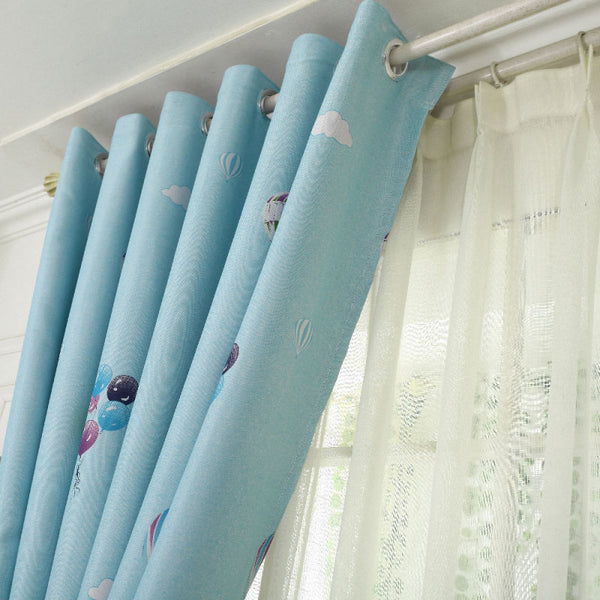 1*2M hot Air Balloon Tower Blockout Photo Curtain Print Curtains Drapes US SRL