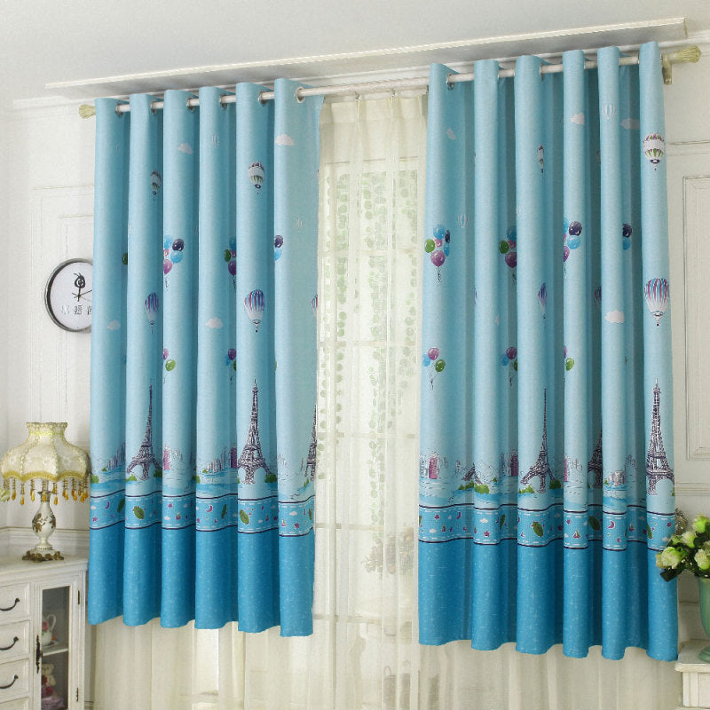 1*2M hot Air Balloon Tower Blockout Photo Curtain Print Curtains Drapes US SRL