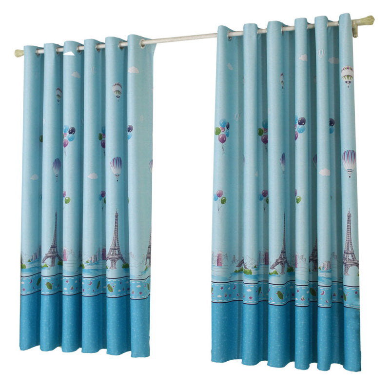 1*2M hot Air Balloon Tower Blockout Photo Curtain Print Curtains Drapes US SRL