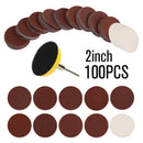 100Pc 2 Inch 50mm Sandpaper Sander Disc Mix Sanding Polishing Pad 60-200 LAE