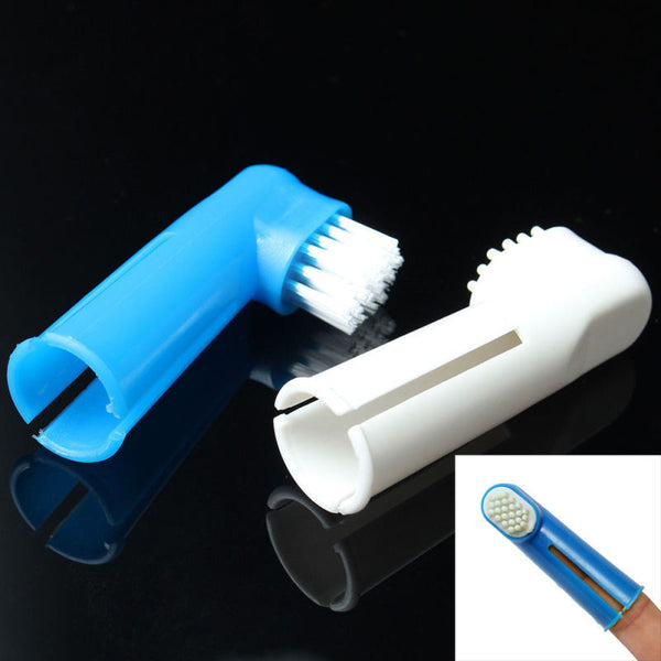 2X Finger Toothbrush Pet Dog Cat Oral Dental Cleaning Helps Reduce Plaque kit