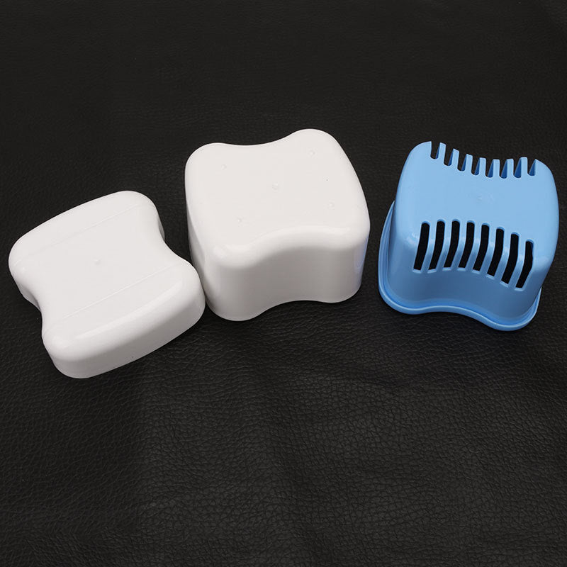 Denture Bath Case Container Dental False Teeth Storage Box Rinsing Bask FSH