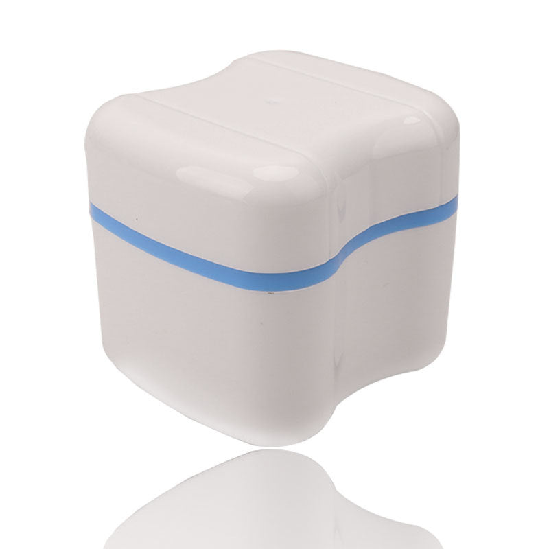Denture Bath Case Container Dental False Teeth Storage Box Rinsing Bask FSH