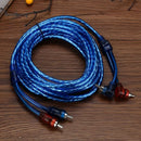5M 2 RCA to 2 RCA Plug Car Audio System Amplifier Braided Copper Cable Cord DVH