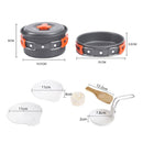 8Pcs/ Set Portable Outdoor Cooking Camping Hiking Cookware Picnic Bowl Pot CFZ