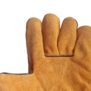 1 pair Leather Welding Glove Long Thick Heavy Heat Resistant Gloves For  GJY