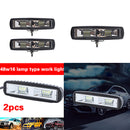 2Pcs 48W 16 LED 6000K Work Light Bar Flood Suv Boat Driving Lamp Offroad GRG