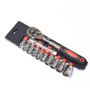 1/4 inch Socket Set Ratchet Wrench Extension Rod Combo Tools Kit  6.3mm Tv