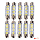 10PCS 42MM 4 SMD 5050 Car Interior Light Dome Festoon Lamp Bulb White New FOH