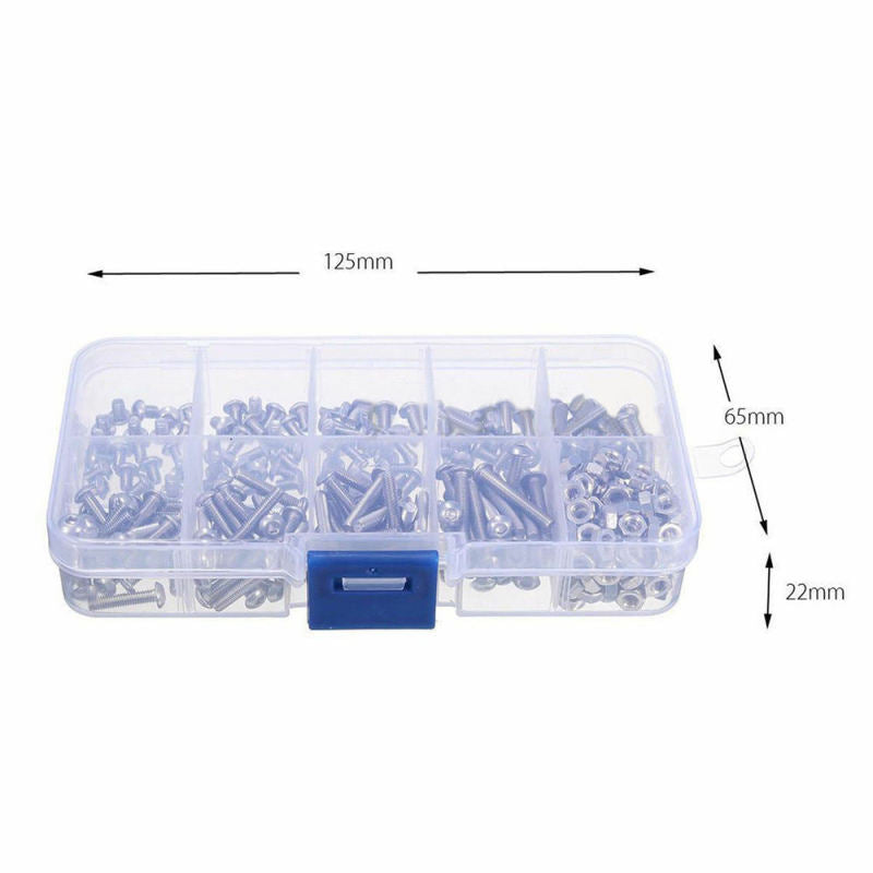 1 box M3 Hex Screw Nuts Bolt Cap Socket Assortment Kit Stainless Steel d HKN
