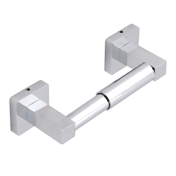 1 x Square Modern Bathroom Toilet Roll Holder in Chrome Wall Mounted Desi DUE