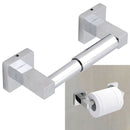 1 x Square Modern Bathroom Toilet Roll Holder in Chrome Wall Mounted Desi DUE