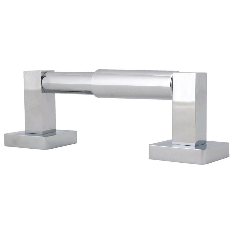 1 x Square Modern Bathroom Toilet Roll Holder in Chrome Wall Mounted Desi DUE