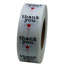 500 Thank You Stickers Mini DIY Clear Red Heart Round Gift Lable Party F IMF