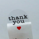 500 Thank You Stickers Mini DIY Clear Red Heart Round Gift Lable Party F IMF