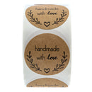 500pcs/roll Round Thank You Hand Made With Love Labels Stickers Gift Craft CXW