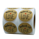 500 Thank You Stickers Hand Made With Love Craft Lables Handmade Scrapbooking cv