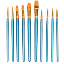 10pcs Nylon Hair Acrylic Watercolor Round Pointed Tip Artists Paint Brush Set fd