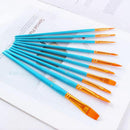 Nylon Hair Acrylic Watercolor Round Pointed Tip Artists Paint Brush Set RTU BQK