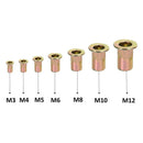 165x Rivet Nut Tool Kit Mixed Zinc Carbon Steel Threaded Rivnut Nutsert In CVZ