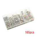 165x Rivet Nut Tool Kit Mixed Zinc Carbon Steel Threaded Rivnut Nutsert In CVZ