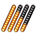 4PCS LED Turn Signal Strip Motorcycle Sequential Flowing 12LED Tail Brake Lights