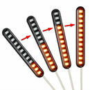 4PCS LED Turn Signal Strip Motorcycle Sequential Flowing 12LED Tail Brake Lights