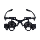 10X 15X 20X 25X Double Eye Watch Repair Magnifier Loupe Glass With 2 LED  GNU