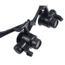 10X 15X 20X 25X Double Eye Watch Repair Magnifier Loupe Glass With 2 LED Lights