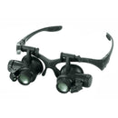 10X 15X 20X 25X Double Eye Watch Repair Magnifier Loupe Glass With 2 LED  GNU