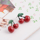 1X necklace+ 1 Pair Earrings Sweet Cherry style  Pendant Beaded Jewelry XMH