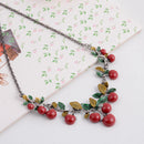 1X necklace+ 1 Pair Earrings Sweet Cherry style  Pendant Beaded Jewelry  RGE