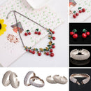 1X necklace+ 1 Pair Earrings Sweet Cherry style  Pendant Beaded Jewelry XMH