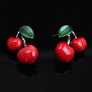 1X necklace+ 1 Pair Earrings Sweet Cherry style  Pendant Beaded Jewelry XMH