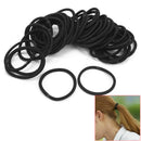 50x Black Elastic Rubber Hair Ties Band Durable Rope Ponytail Holder Accessories