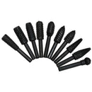 10pcs Mini Steel Rotary Burr Grinding Head Set Wood Carving File Rasp Drill Bits