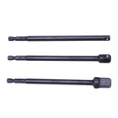 3x Socket Adapter Set Hex Shank to Impact Driver Drill Tool 1/4 3/8 1/2 Inch