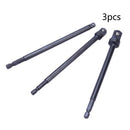 3x Socket Adapter Set Hex Shank to Impact Driver Drill Tool 1/4 3/8 1/2 Inch