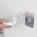 Practical 3 White Punch-Free Soap Boxes With Hooks For Bathroom Useful CYX