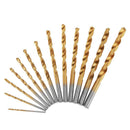 13 x Round Shank HSS Coated Titanium Twist Drill Bit Set 1.5-6.5mm Quic LJM