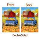 Autumn Fall Harvest Farm Blue Truck Fall Pumpkins Double Sided Yard Gar NDC