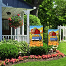 Autumn Fall Harvest Farm Blue Truck Fall Pumpkins Double Sided Yard Gar NDC