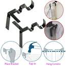 1 Pair Hang Curtain Rod Holders Tap Right Window Frame Curtain Rod Brack MZI