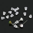 Wholesale Lots 1000x Clear Soft Silicone Rubber Earring Back Stopper Findings fh
