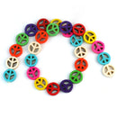 15mm Natural Howlite Dyed Peace Mixed Color's Stone Beads Strand/26pcs