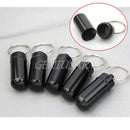 Waterproof Large Aluminum Pill Box Case Bottle Holder Outdoor Container Keyring