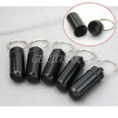 Waterproof Capsule Aluminum Pill Bottle Cash Stash Case Holder Container Keyring